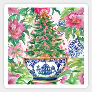 Christmas tree in chinoiserie jar Sticker